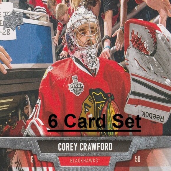 Corey Crawford NHL Hockey Card Collection - 6 NHL Hockey Cards - Picture 1 of 7